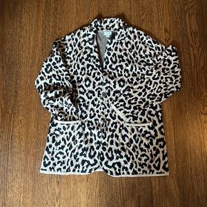 J Crew animal print knit blazer